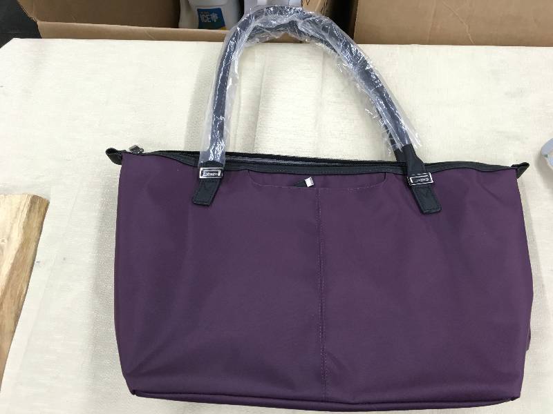 lot 298 image: Purple Womens Tote Bag, Retail $79.99