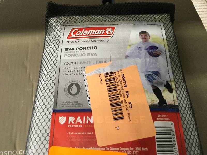 lot 423 image: Coleman Eva Poncho, Retail $11.99