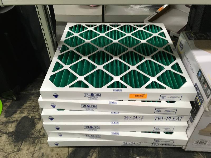 lot 480 image: Tri-Pleat Ultra MERV 8 HVAC Furnace Air Filter 6 Pack (24x24x2) , Retail $46.99