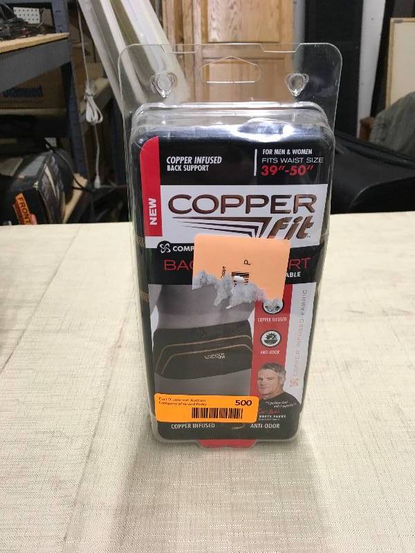 lot 500 image: Copper Fit Back Support, Retail $7.99