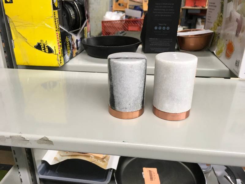 lot 507 image: Marble Salt and Pepper Shaker Gray - Threshold, Retail $9.99