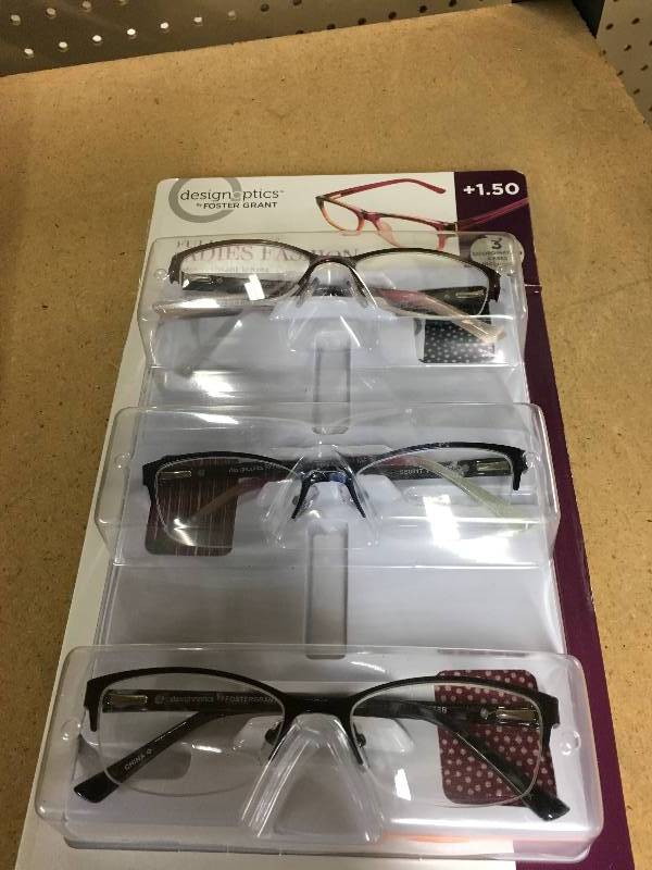 3PK Readers Glasses 1.50, Retail $18.99