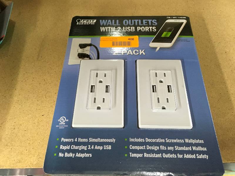 2Pk USB Outlet, Retail $19.99