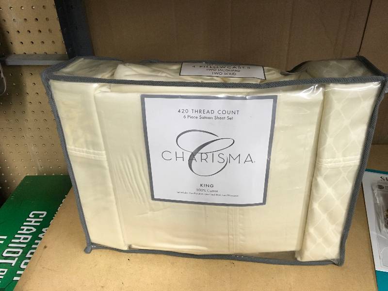 Charisma 6 Piece Saten Sheets King, Retail $48.99