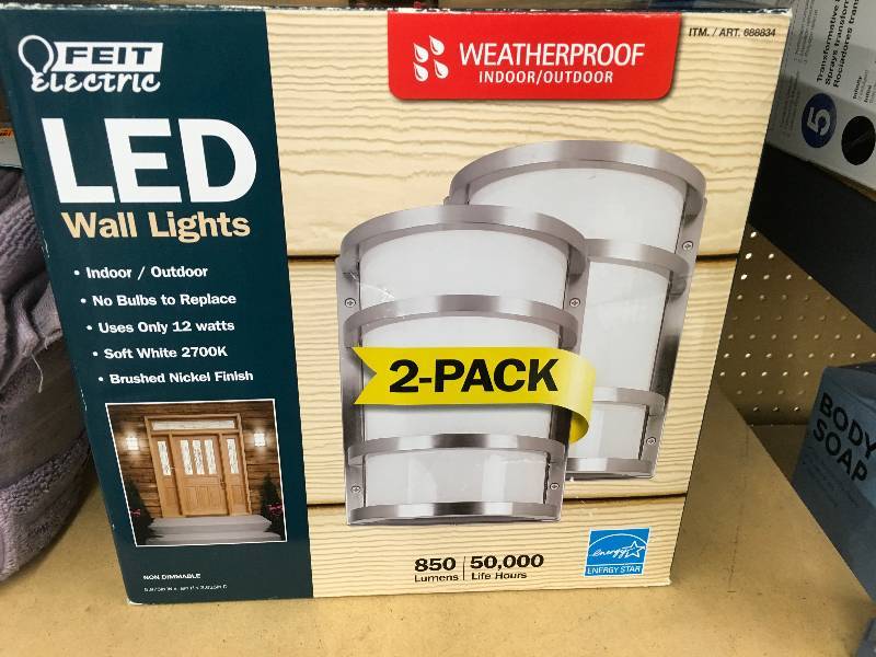 Feit 2PK Wall Lights, Retail $38.99
