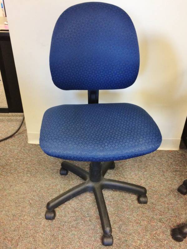 United Chair Company 90s NS Series Swivel Task Chair - Blue Fabric  Contoured Seat and Back with Pneumatic Seat Height Adjustment - Great  Condition! | #1159 BLOOMINGTON OFFICE CLASSROOM AUCTION FEATURING HIGH