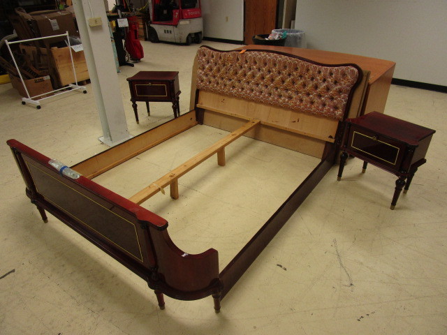 CUSTOM EUROPEAN STYLE BED  NIGHT STANDS