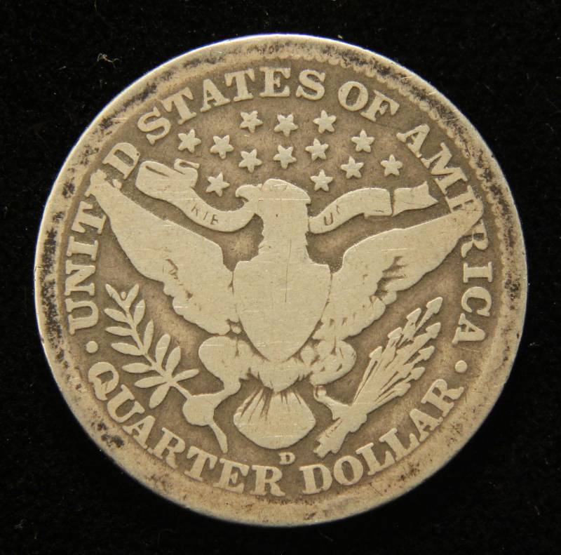 1911-D BARBER SILVER QUARTER BETTER DATE COIN