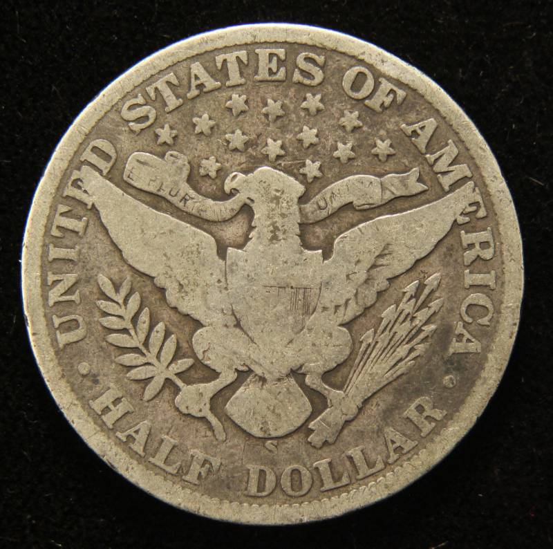 1908-S BARBER HALF DOLLAR