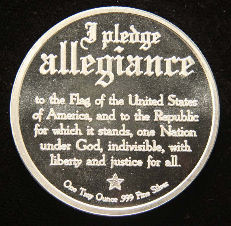 1 TROY OZ. .999 FINE SILVER PLEDGE OF ALLEGIANCE EAGLE ROUND