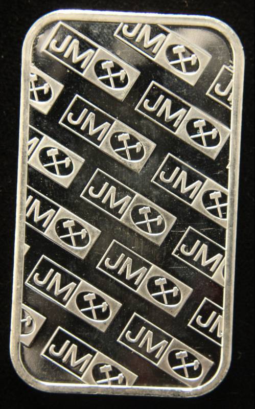 1 TROY OZ. .999 FINE SILVER BAR JM JOHNSON MATTHEY
