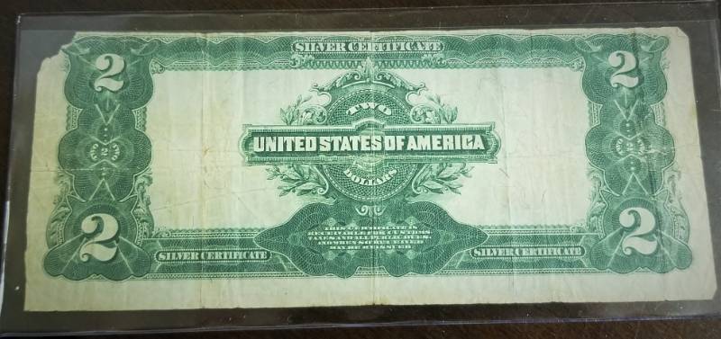 1899 LARGE SIZE US $2 SILVER CERTIFICATE