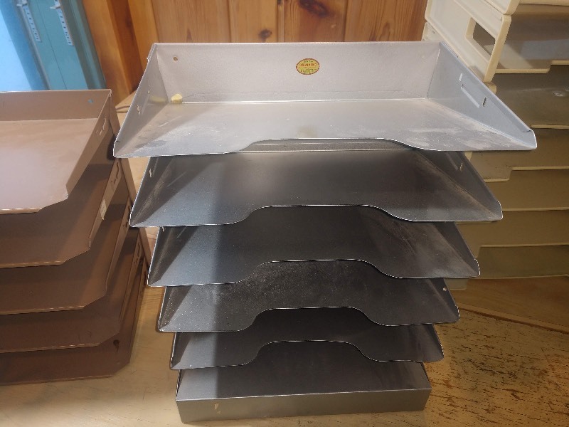 lot 55 image: Filing Racks (3) With (1) Retractable Metal File Divider