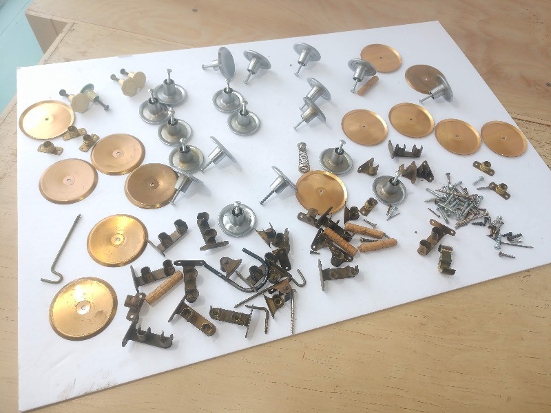 lot 29 image: NOS Mid Century Knobs, Handles and Hardware