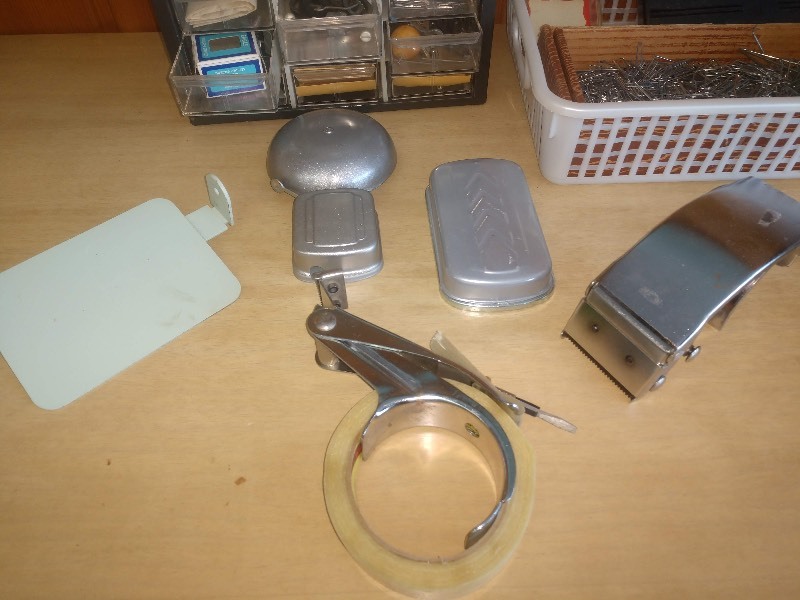 lot 32 image: Vintage Hardware Organizer and Office Supplies