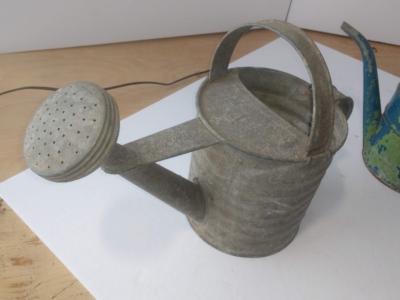 lot 33 image: Two Vintage Galvanized Plant Waterers