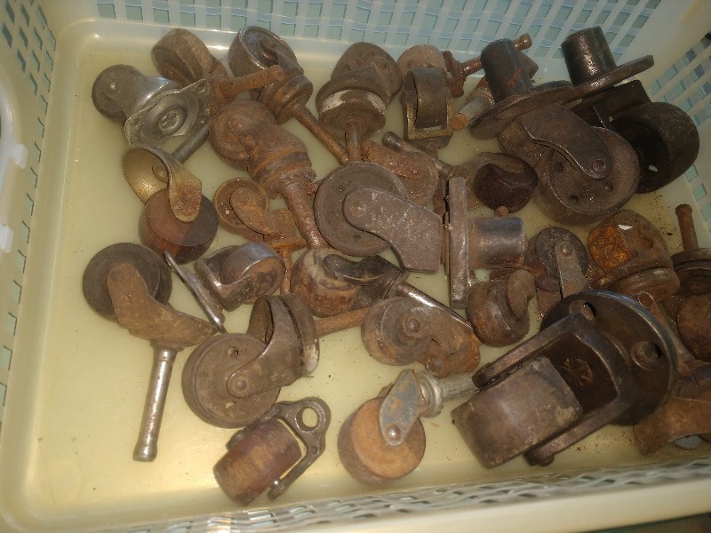 lot 34 image: Lot of Wood Casters and Other Casters