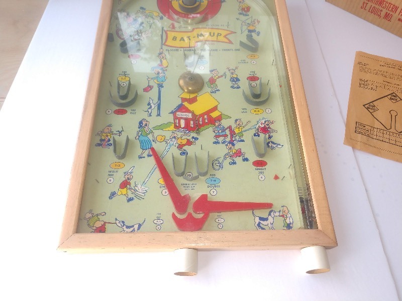 lot 37 image: Antique Table-Top Pinball-Style Game