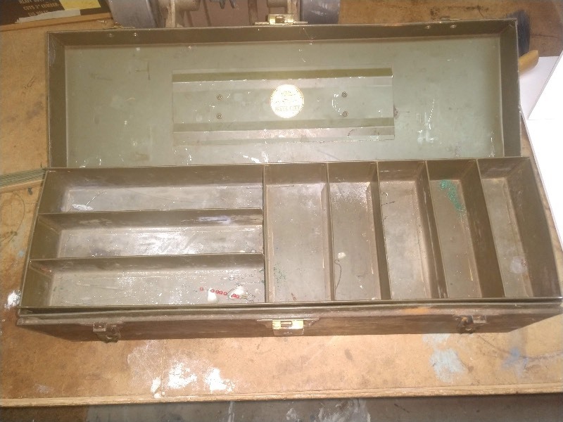 lot 12 image: Vintage Corbin Tackle Box Made in USA