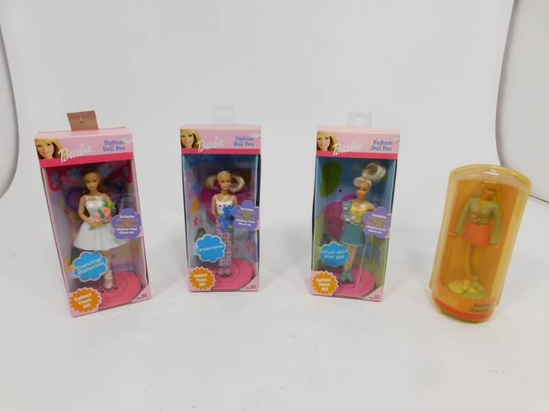 lot 64 image: Three Barbie Fashion Doll Pens & One Barbie Fashion Stamper