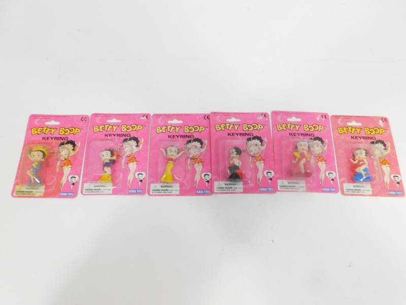 lot 69 image: Six Betty Boop Keyrings By Dorda Toys