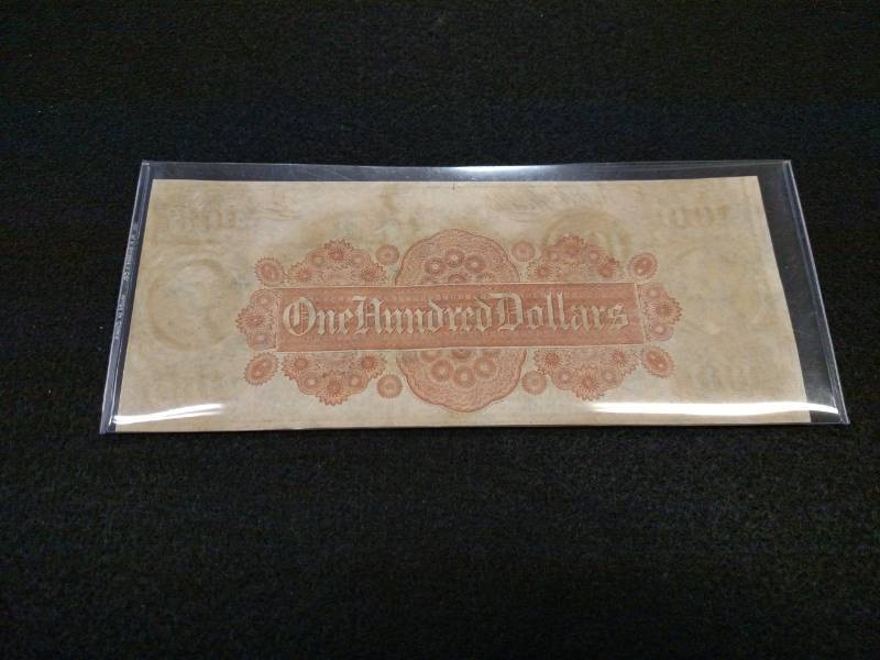 lot 95 image: 1860s Large Size One Hundred Dolla...