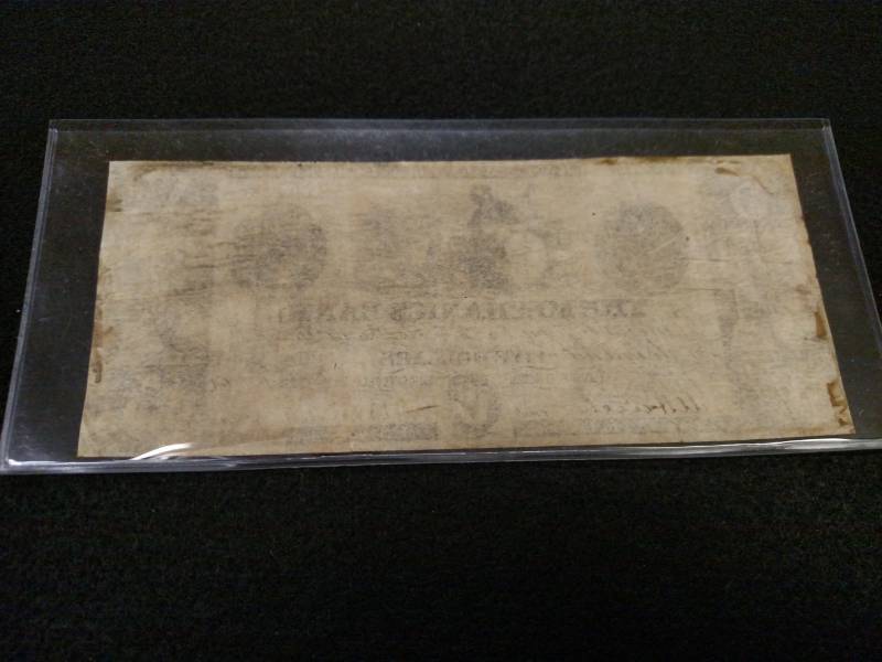 lot 96 image: 1861 Large Size Five Dollars Mechan...