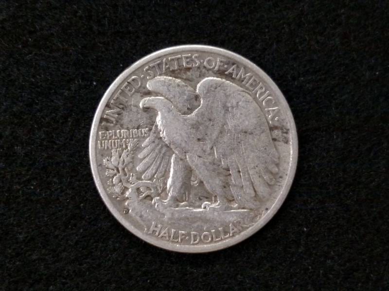 lot 37 image: 1936 D Walking Liberty Silver Half ...
