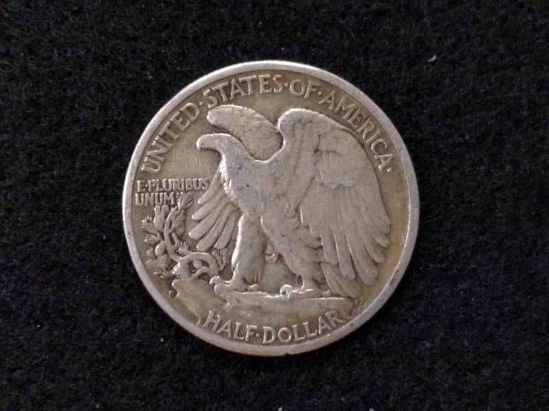 lot 55 image: 1945 D Walking Liberty Silver Half ...