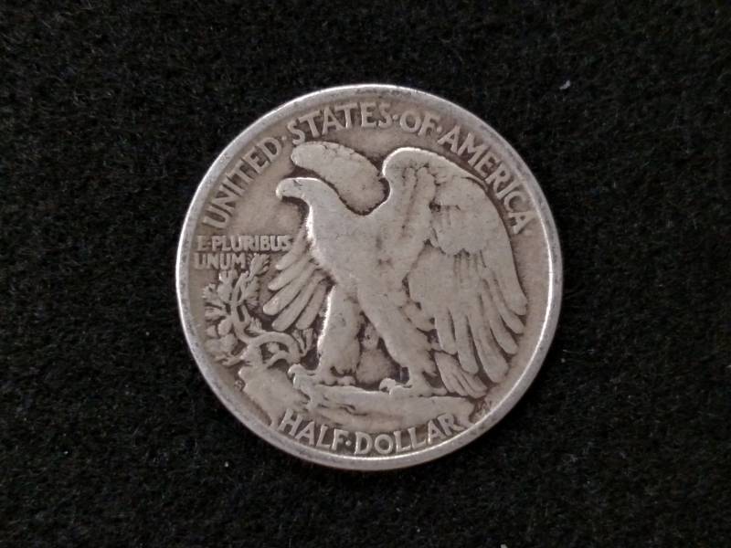 lot 56 image: 1945 S Walking Liberty Silver Half ...