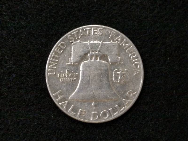 lot 61 image: 1949 Franklin Silver Half Dollar...