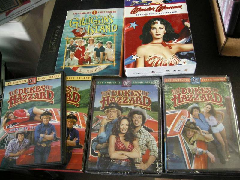lot 34 image: Vintage Gilligans Island, Wonder Woman, Dukes of Hazzard DVD Sets