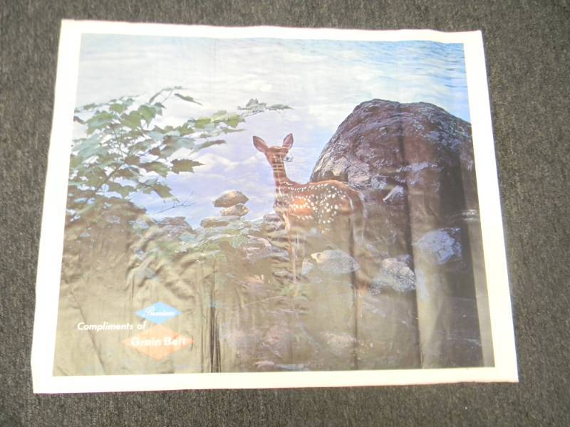 lot 22 image: RARE - VINTAGE GRAIN BELT BEER MPLS. BREWING CO. ADVERTISING PRINT - RARE - APPROX 33 BY 27 ON CANVAS TYPE PAPER - SEE PICTURES