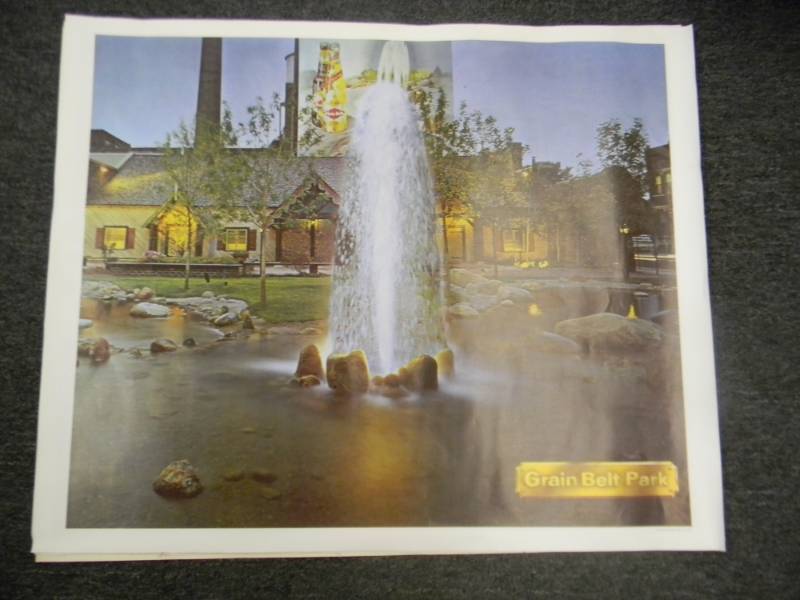 lot 26 image: RARE - VINTAGE GRAIN BELT BEER MPLS. BREWING CO. ADVERTISING PRINT - RARE - APPROX 33 BY 27 ON CANVAS TYPE PAPER - SEE PICTURES