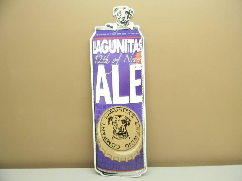 lot 50 image: HARD TO FIND LAGUNITAS BREWING COMPANY DOG TIN SIGN - APPROX 30 BY 10 - SEE PICTURES