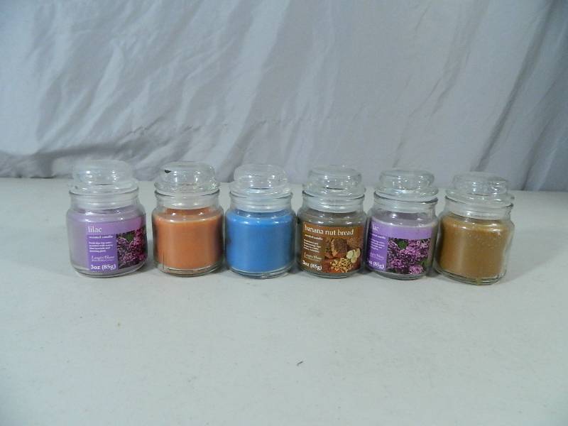 lot 46 image: 6 New Mini Jar Candles