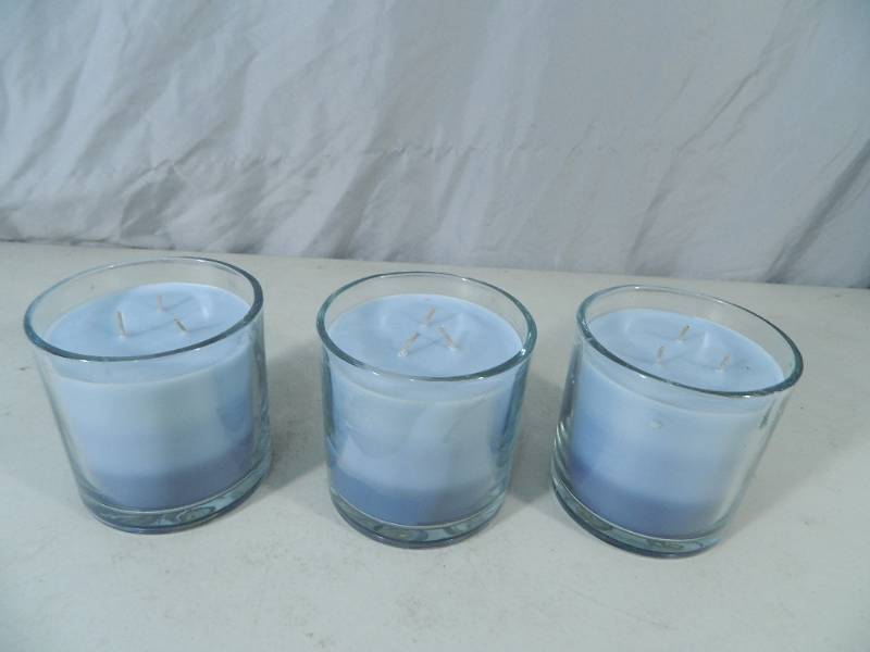lot 54 image: 3 New 3 Wick Candles