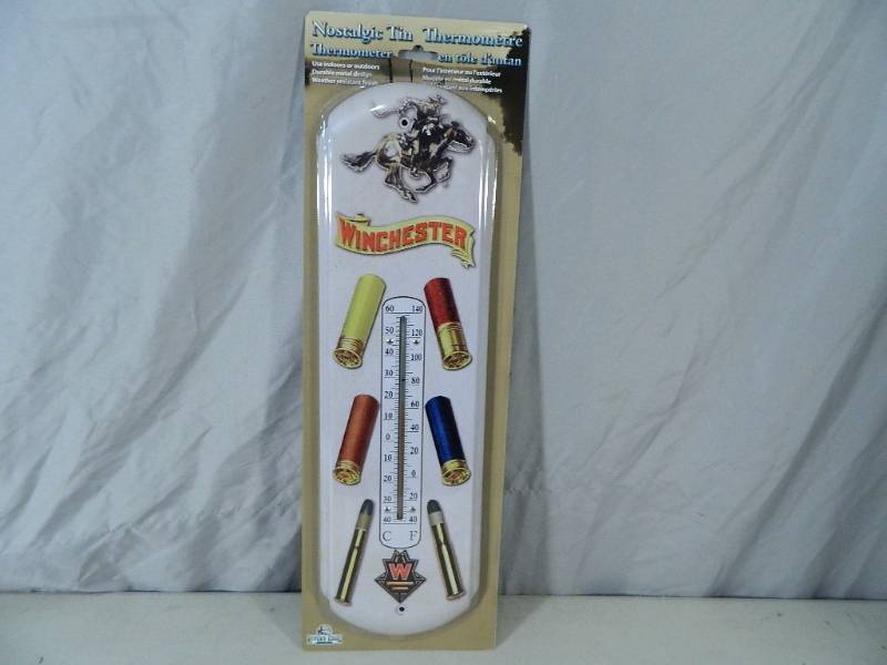 lot 80 image: New Winchester Nostalgic Tin Thermometer