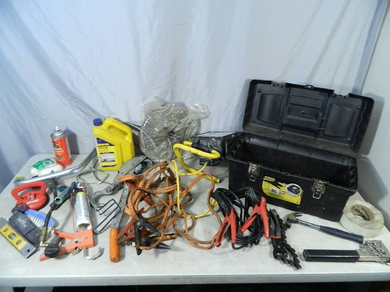 lot 110 image: Jumper Cables, Tools, Shop Supplies