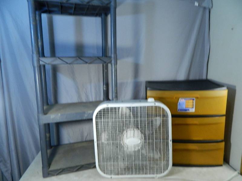 lot 121 image: Shelving, Organizer, Fan