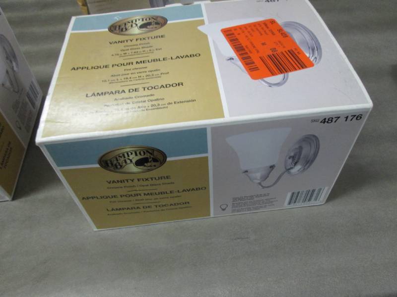 lot 223 image: Hampton Bay 1 Light Chrome Wall Sco...