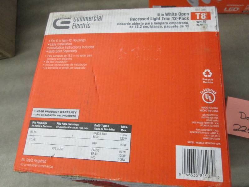 lot 225 image: Commercial Electric 6 inch R40 Whit...