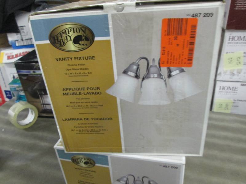 lot 57 image: Hampton Bay 3-Light Chrome Bath Lig...