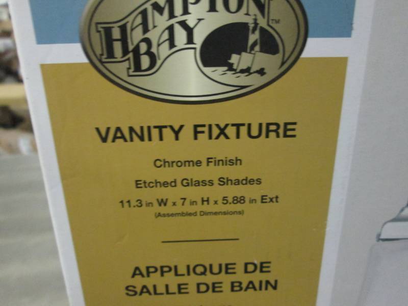 lot 37 image: Hampton Bay 2 Light Vanity Fixture ...