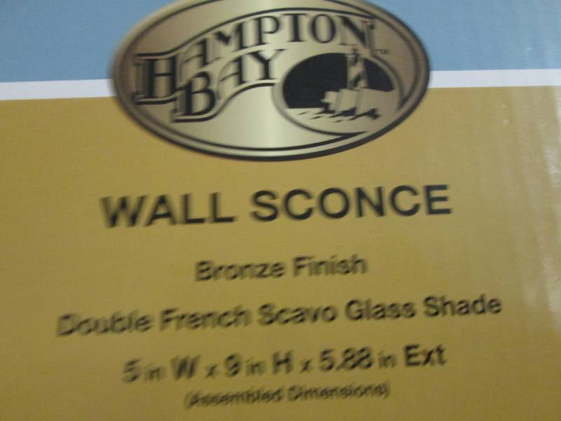 lot 161 image: Hampton Bay 1-Light Bronze Sconce w...