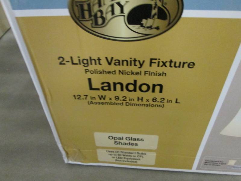lot 183 image: Hampton Bay Landon 2-Light Polished...