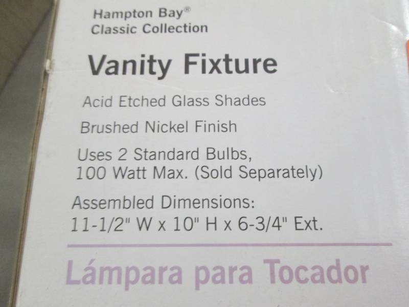 lot 205 image: Hampton Bay 2-Light Brushed Nickel ...