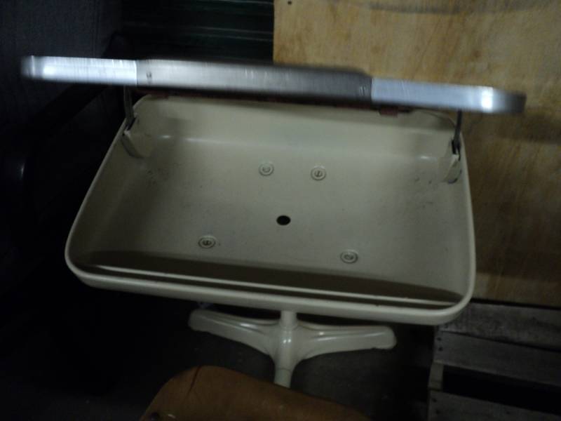 lot 169 image: Wood and metal desk and chair...