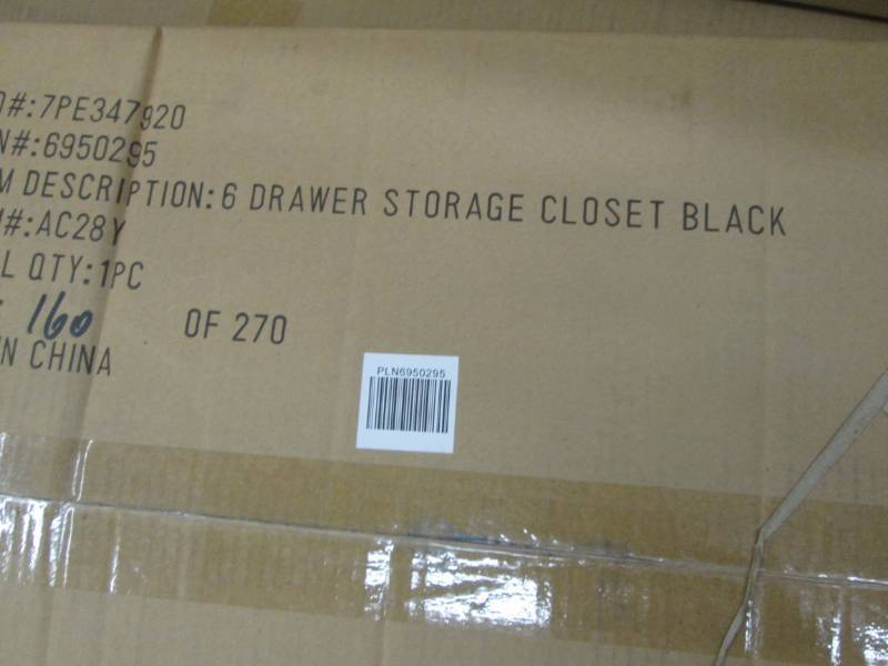 lot 72 image: 6-Drawer Storage Closet open box Re...