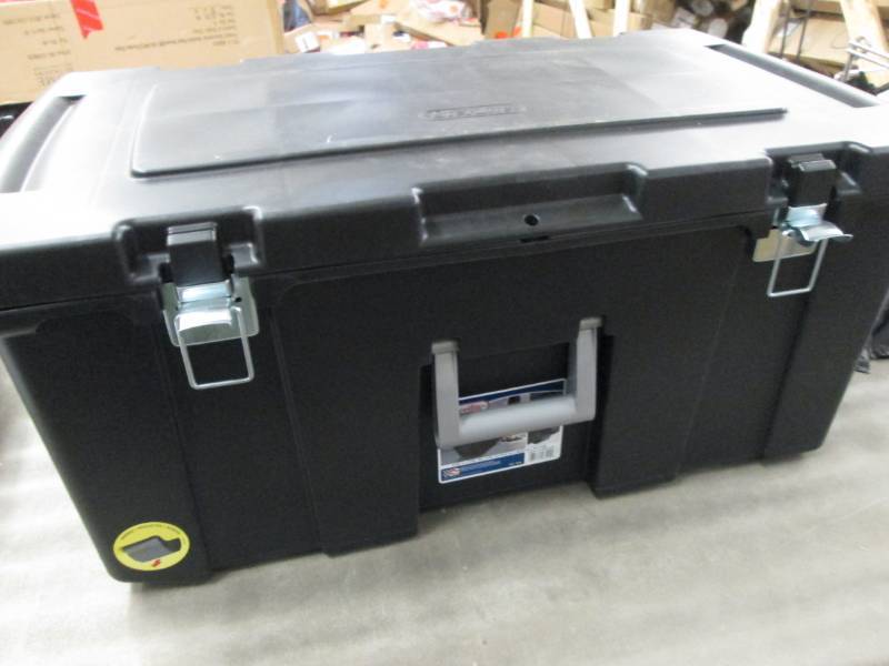 lot 254 image: Black Sterilite Footlocker 31.14x1...